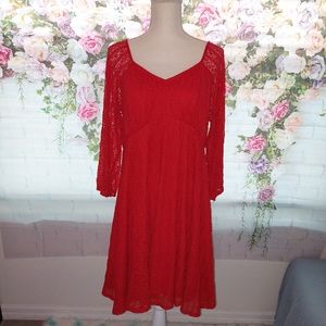 Torrid Skater Lace Red Dress Size 14/16 (Torrid 2)